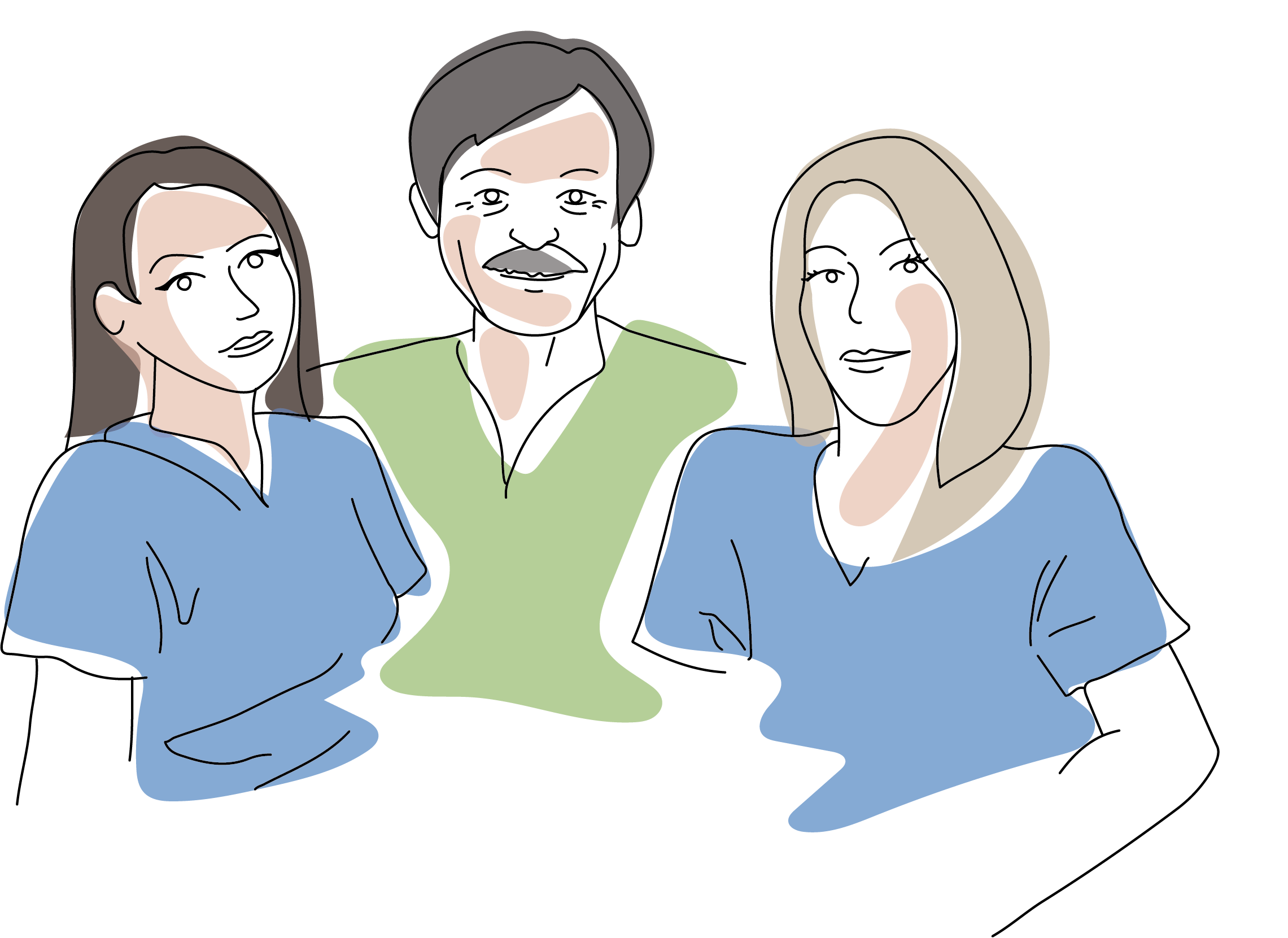 Illustration de l’équipe Croc La Vie spécialisée en soins dentaires mobiles en EMS et à domicile