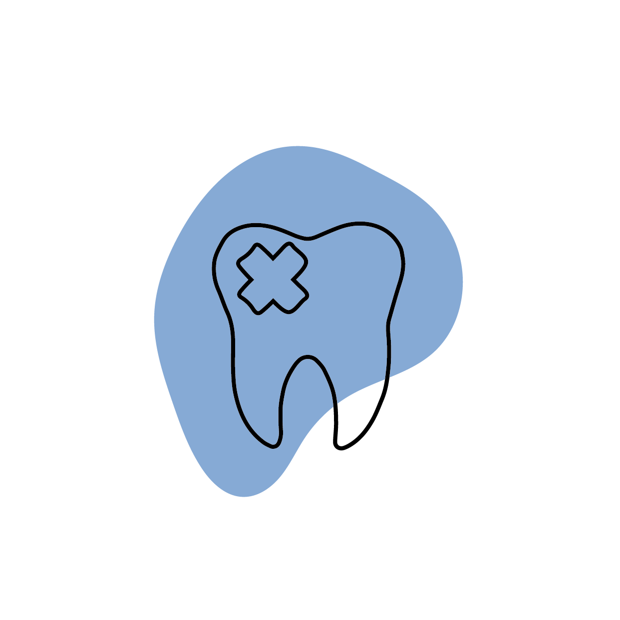 Illustration de soins conservateurs dentaires en EMS ou à domicile par Croc La Vie